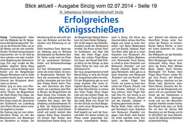 Blick aktuell vom 02.07.2014