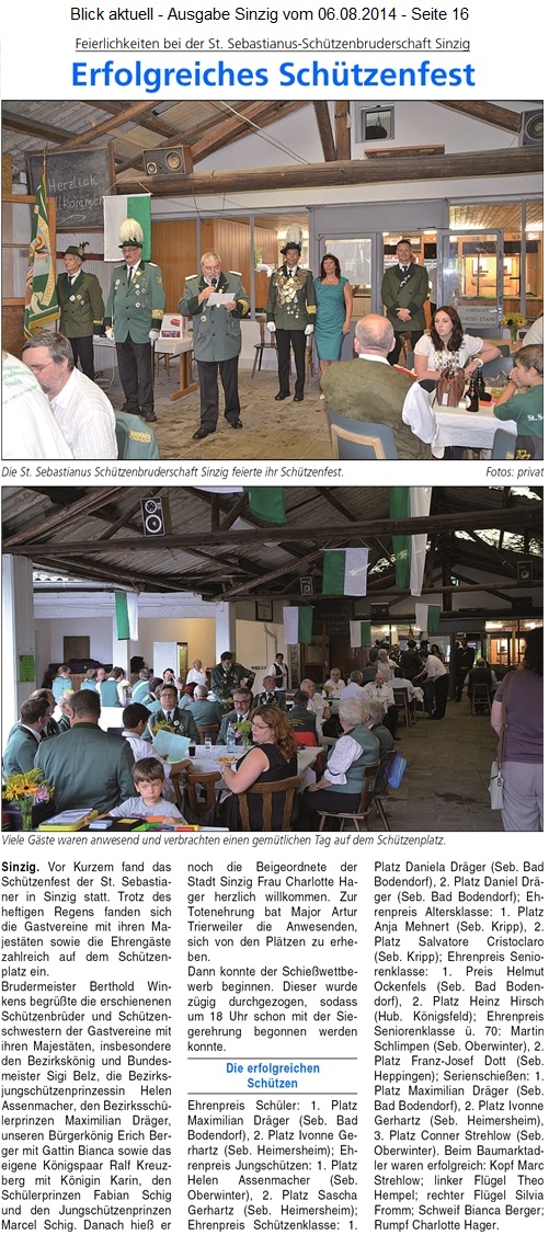 Blick akuell vom 06.08.2014