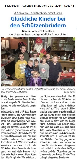 Blick aktuell vom 08.01.2014