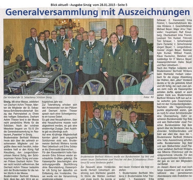 Blick aktuell vom 28.01.2015