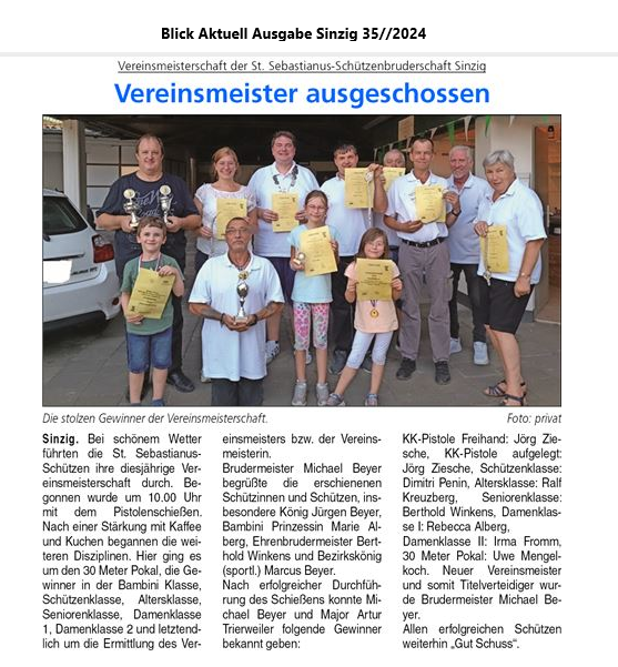 Blick aktuell Ausgabe Sinzig
