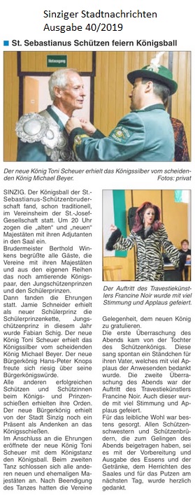 Sinziger Stadtnachrichten 40/2019