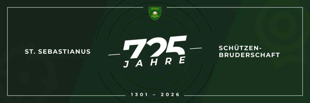 Banner der St. Sebastianus Schützenbruderschaft Sinzig zum 725 jährigen Bestehen.